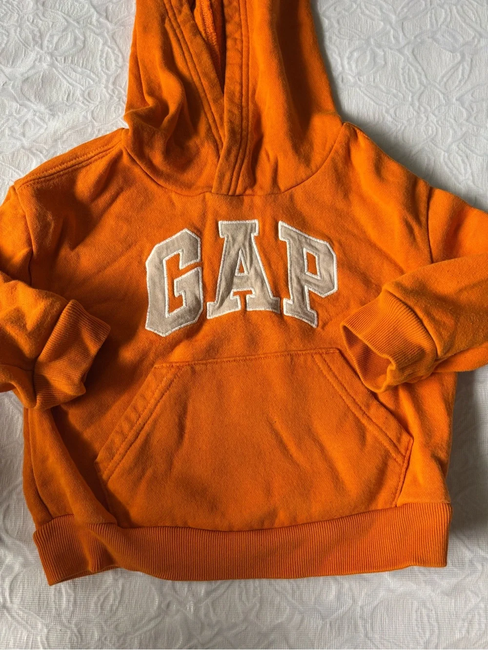 GAP Orange Kids Hooded Sweatshirt with White Logo